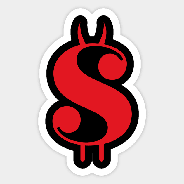 Devil Dollar Sticker by Thinking Out Loud Design